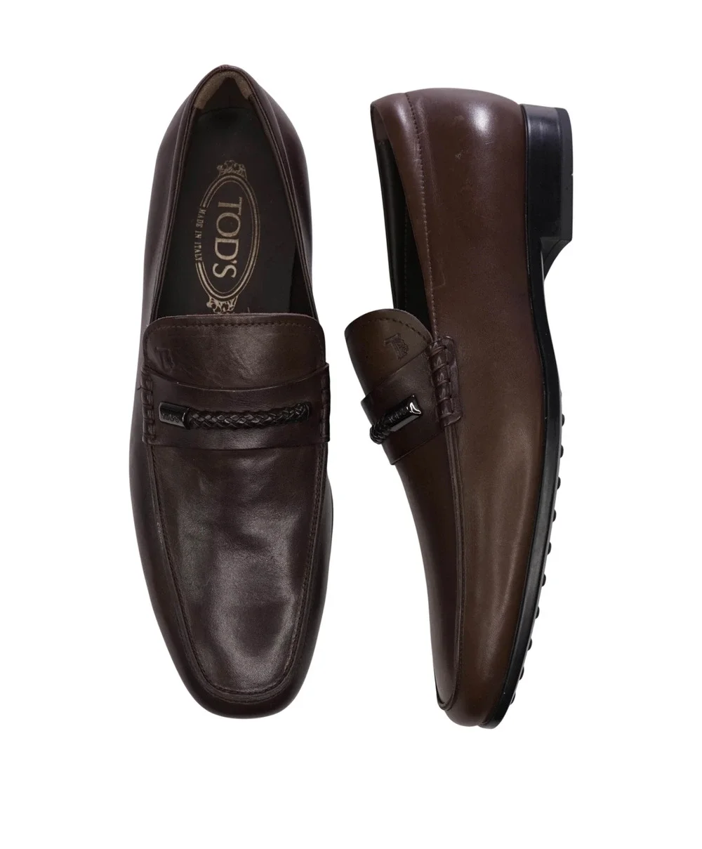 $750 TOD'S - *DISPLAY* Brown Leather Loafers - US 8 (7UK)